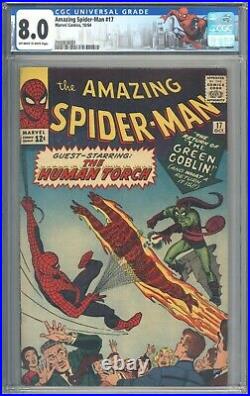 Amazing Spider-Man #17 Vol 1 CGC 8.0 Beautiful Book! 2nd App of Green Goblin