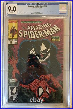 Amazing Spider-Man Vol 1 #316 CGC 9.0 1st Cover Appr Venom! Marvel 1989