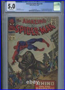 Amazing Spider-Man Vol 1 #43 1966 CGC 5.0 (1st full Mary Jane)