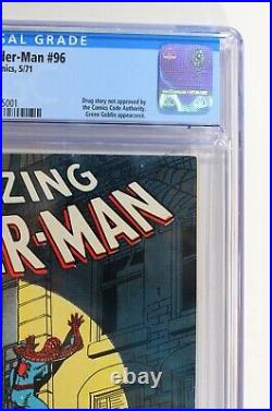 Amazing Spider-Man Vol 1 #96 (1971) CGC 9.4 OWithW Pages Drug Story No CCA