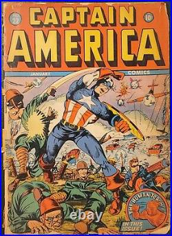 Captain America Comics Vol. 1 #22 Jan 1943 Marvel Complete LOW GRADE NICE