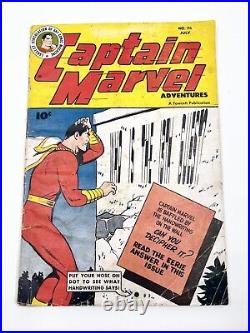 Captain Marvel Adventures #74 Vol 13 VG Shazam Fawcett Comics 1947
