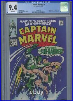 Captain Marvel Vol 1 #4 1968 CGC 9.4