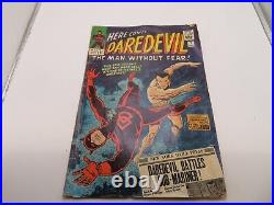 DAREDEVIL COMIC BOOK, Vol. 1 Number 7 Marvel Apr 1965 LOW GRADE cover detached