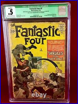 Fantastic Four #2 vol1 1st app Skrulls 2nd app of Fantastic Four! CGC 0.5