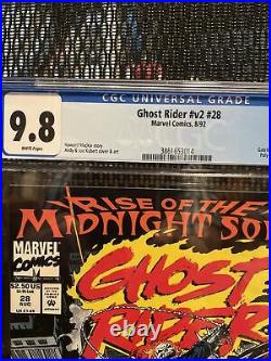 GHOST RIDER 28 VOL 2, 1992, CGC 9.8, 1st App The Midnight Sons and Lilith, MCU