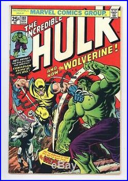 Incredible Hulk #181 Vol 1 Beautiful High Grade 1st Wolverine with Marvel Stamp