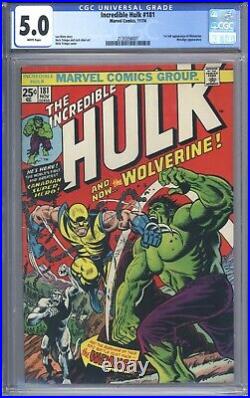 Incredible Hulk #181 Vol 1 CGC 5.0 1st App of Wolverine Excellent Looking Book