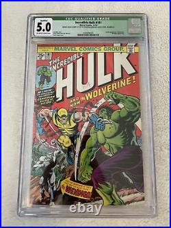 Incredible Hulk #181 Vol 1 CGC 5.0 1st Appearance Wolverine Green Label