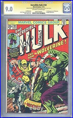 Incredible Hulk #181 Vol 1 CGC 9.0 SS Signed by Stan Lee Len Wein & Herb Trimpe