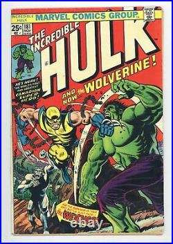 Incredible Hulk #181 Vol 1 Very Nice Lower Grade 1st Wolverine with Marvel Stamp