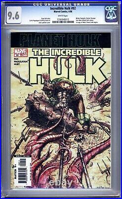 Incredible Hulk #92 (Vol 2) CGC Graded 9.6 (NM+) 2006 Planet Hulk Begins