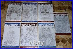Marvel Comics Civil War Volume I 2006 Issues 1-7 Turner Sketch Variant 175 Set
