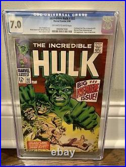 Marvel Comics The Incredible Hulk #102 Vol 1 CGC 7.0! Silver Age