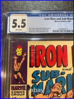 Marvel Iron Man and Sub-Mariner Vol 1 # 1 1968 CGC 5.5 Predates #1 of both each