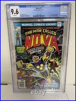 Nova Vol 1 #1 CGC 9.6 NM+ 1st app Richard Rider Marvel Comics 1976 white pages