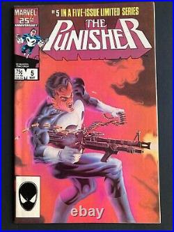 THE PUNISHER vol 1 complete mini-series #1 5 (Marvel 1986) by Grant & Zeck