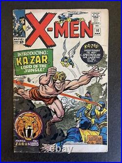 The X-Men Vol 1 #10 (1965) 1st Silver Age Appearance of Ka-Zar Marvel FA/GD