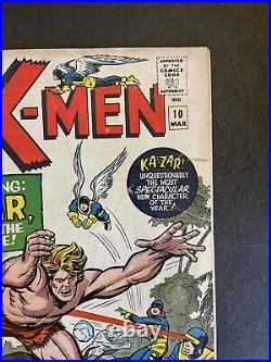 The X-Men Vol 1 #10 (1965) 1st Silver Age Appearance of Ka-Zar Marvel FA/GD